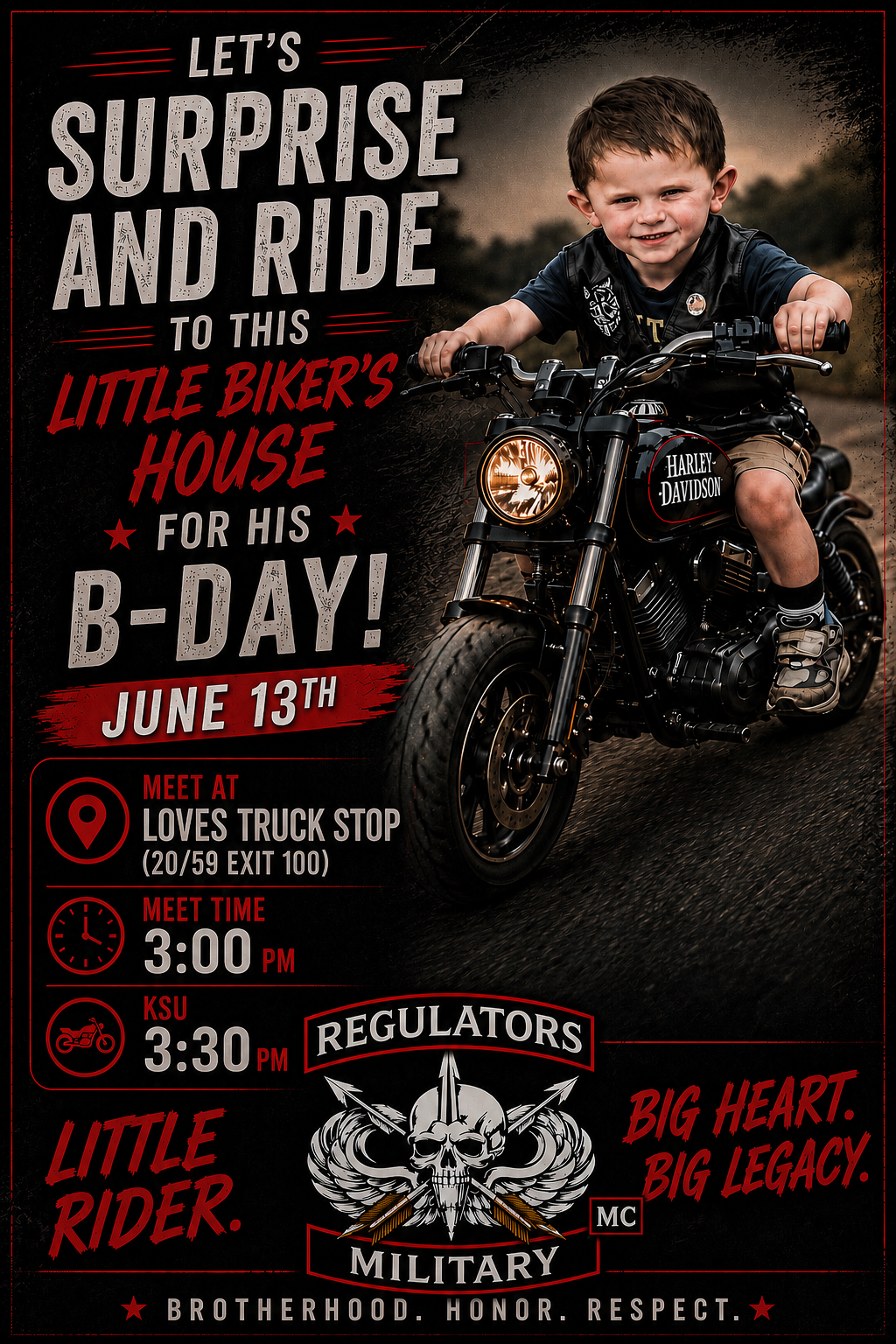 Flyer for Bubby's Birthday Surprise Ride
