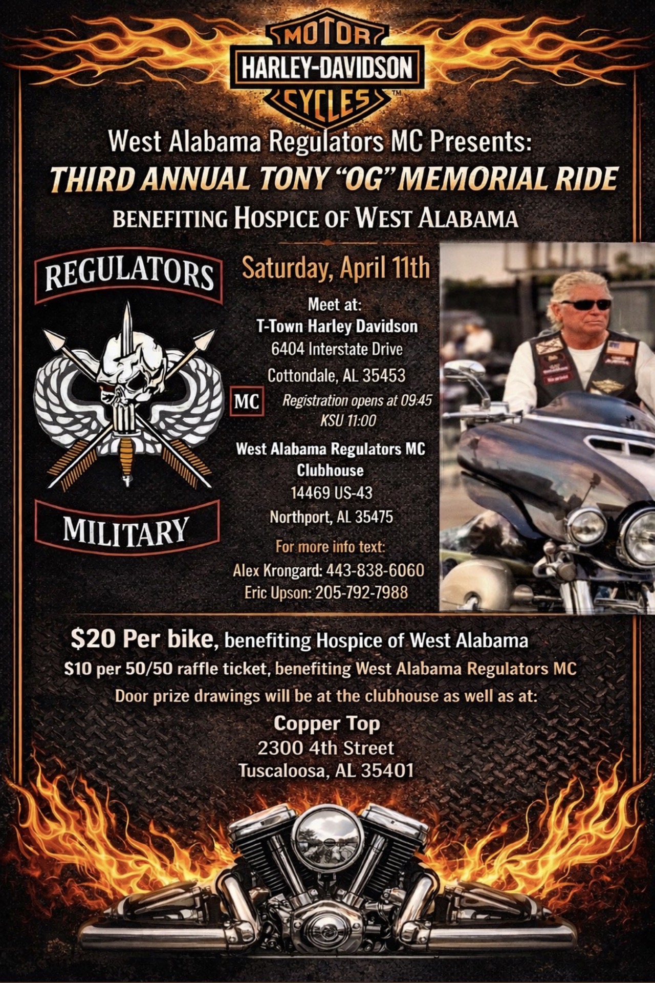 Flyer for Third Annual Tony "OG" Memorial Ride